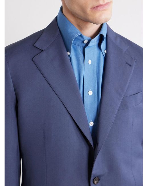 J. Mueser Blue Virgin Wool Suit Jacket for men