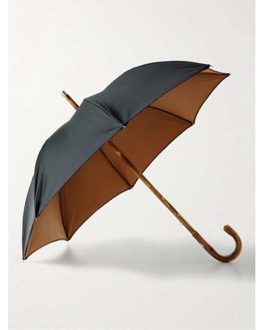 Francesco Maglia Brown Chestnut Wood-handle Umbrella for men