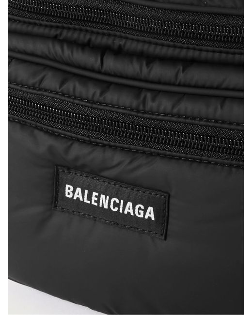 Balenciaga Black Explorer Logo-appliquéd Nylon Belt Bag for men