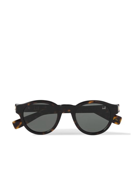 Dunhill Black Round-frame Tortoiseshell Acetate Sunglasses for men