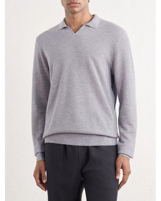 Orlebar Brown Gray Bresson Cashmere Polo Shirt for men