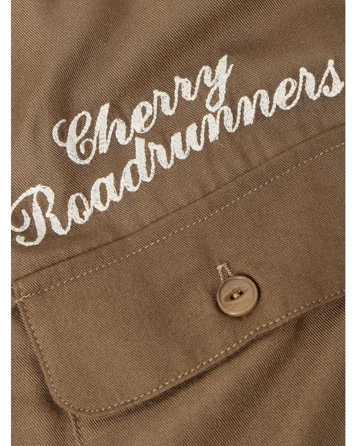 Roadrunner Camp-Collar Embroidered Tencel-Twill Shirt di CHERRY LA in Natural da Uomo