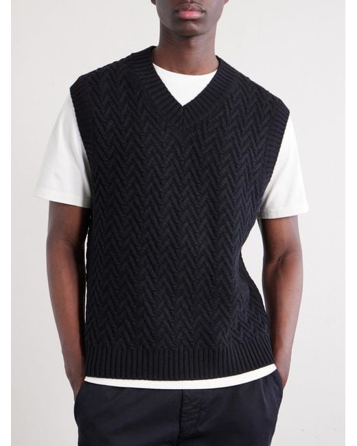 Mr P. Black Wool And Cashmere-Blend Sweater Vest for men