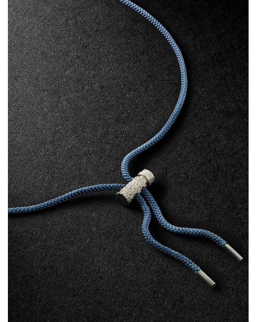OUIE Black Noise Toggle Silk Recycled Sterling Necklace for men