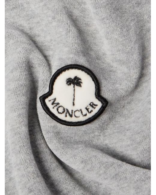 Moncler Genius Gray Palm Angels Logo-appliquéd Chenille Track Jacket for men