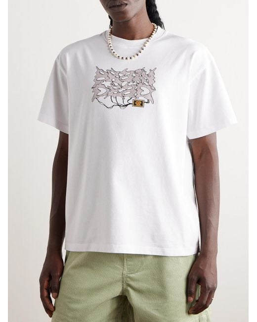 Brain Dead White Bio Organic Mutator Printed Cotton-jersey T-shirt for men