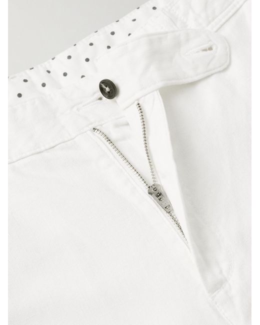 Massimo Alba Winch2 schmal geschnittene Hose aus einer Baumwoll-Leinenmischung in White für Herren