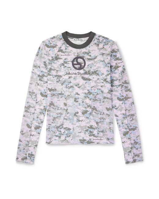 Acne White Elway Camouflage-Print Jersey T-Shirt for men