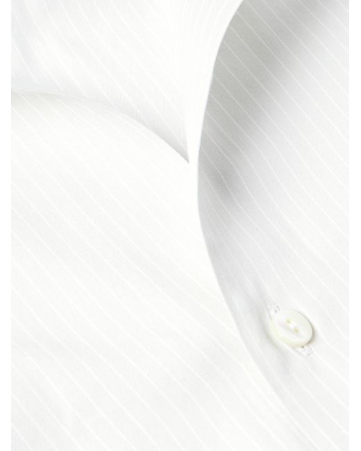 Striped Cotton-Twill Shirt di STÒFFA in White da Uomo