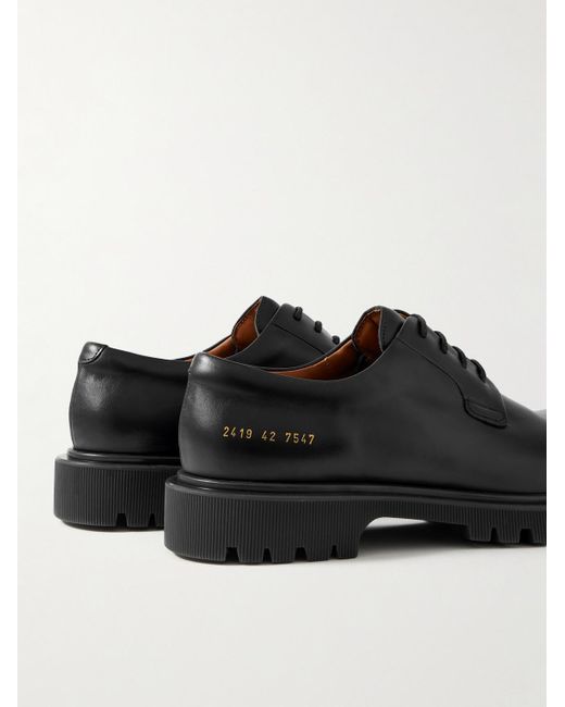 Common Projects Black Leather Derby Shoes for men