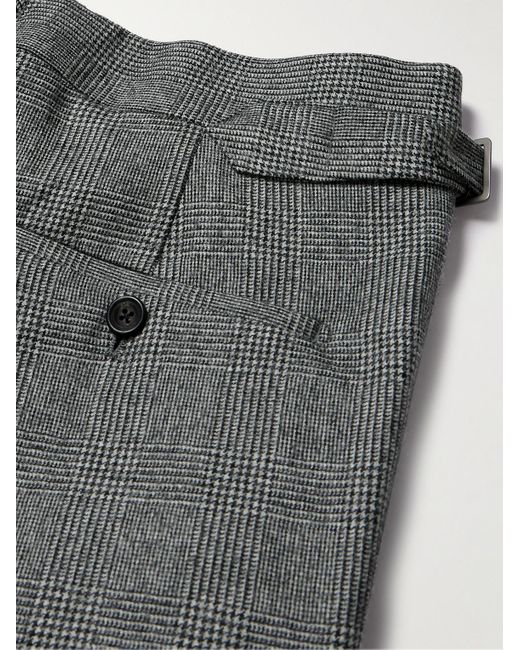 Kingsman Schmal und gerade geschnittene Hose aus Wolle mit Glencheck-Muster in Gray für Herren
