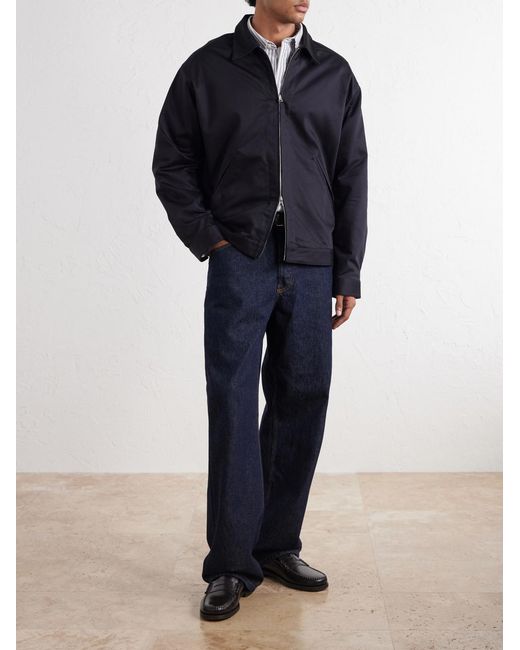 NN07 Blue Petrus 1420 Organic Stretch-Cotton Satin Jacket for men