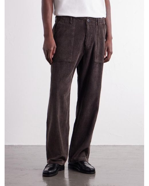 FRIZMWORKS Brown Straight-Leg Cotton-Corduroy Trousers for men