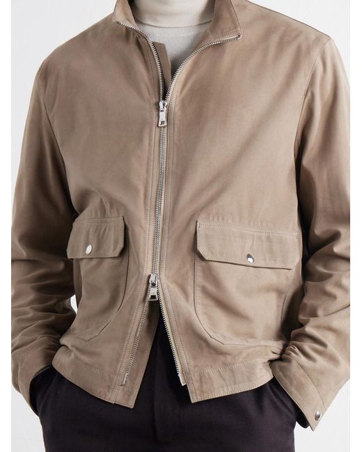 Mr P. Natural Harrington Suede Jacket for men