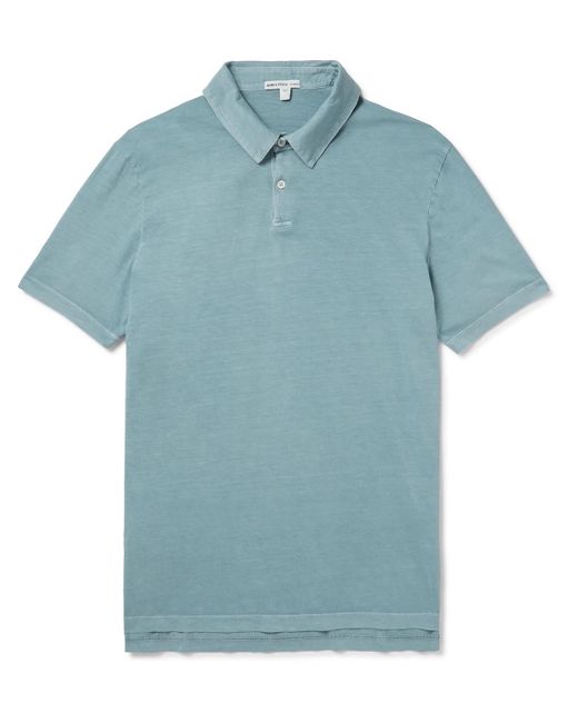 James Perse Blue Supima Cotton-jersey Polo Shirt for men