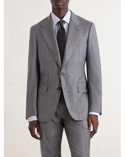 Tom Ford Gray Shelton Super 110S Wool Suit Jacket for men