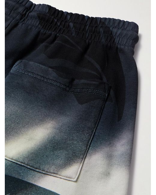 Dries Van Noten Gerade geschnittene Shorts aus Baumwoll-Jersey mit Print und Kordelzugbund in Blue für Herren