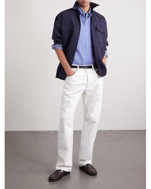 Massimo Alba Blue Aruba Linen And Cotton-Blend Polo Shirt for men