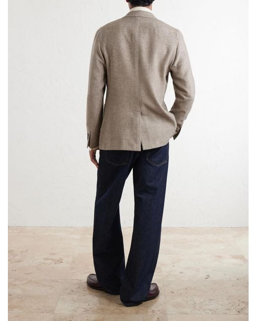 Slowear Natural Cotton, Wool And Cashmere- Blend Jacquard Blazer for men