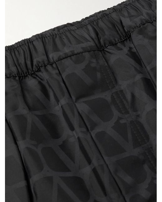 Valentino Garavani Gerade geschnittene mittellange Badeshorts mit Jacquard-Logomuster in Black für Herren
