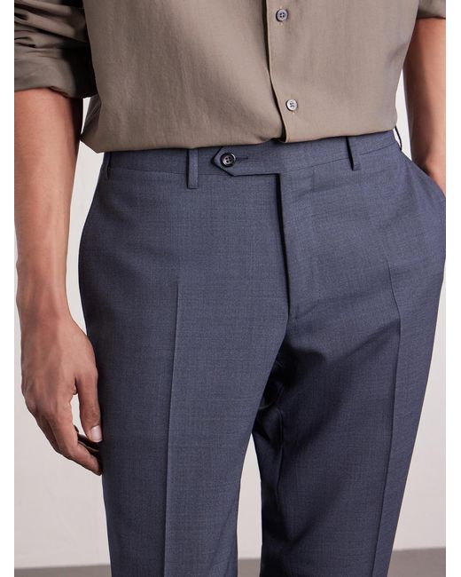 Canali Blue Straight-Leg Super 130S Wool Suit Trousers for men