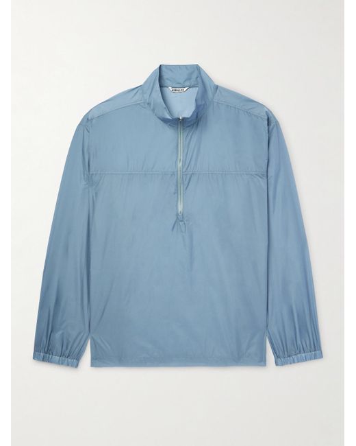 Auralee Blue Shell Half-zip Jacket for men
