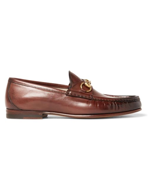 gucci roos horsebit leather loafers