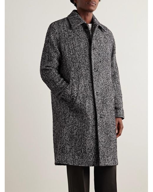 NN07 Gray Franco 8439 Tweed Overcoat for men