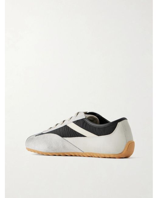 McQueen White Suede-Trimmed Shell Sneakers for men