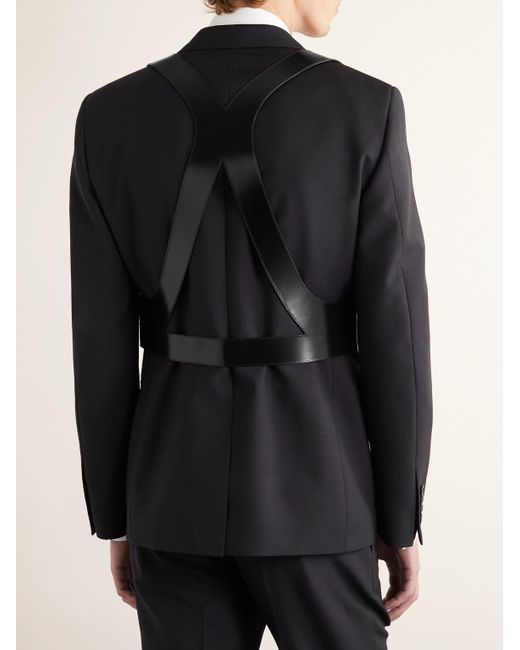 Cintura harness in pelle lucida di Alexander McQueen in Black da Uomo