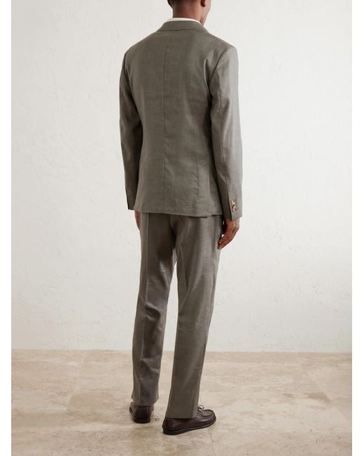 Mr P. Green Double-breasted Wool And Linen-blend Suit Jacket for men
