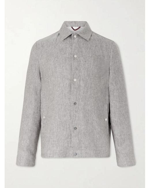 Brunello Cucinelli Gray Hemp And Linen-Blend Twill Blouson Jacket for men