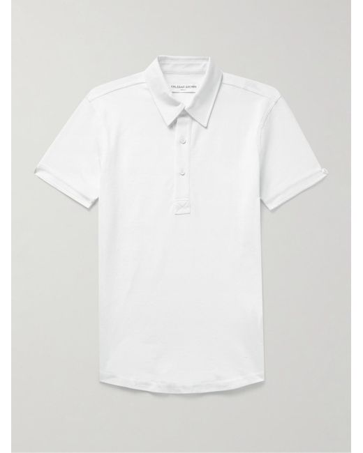 Orlebar Brown White Sebastian Slim-Fit Cotton-Piqué Polo Shirt for men