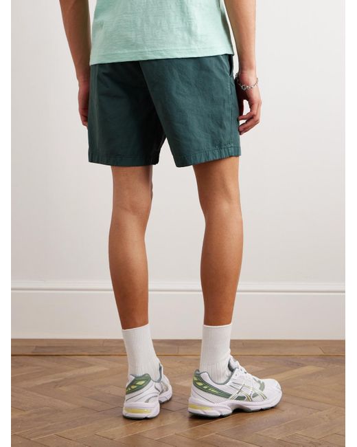 Theory Green Zaine Straight-Leg Stretch-Cotton Chino Shorts for men