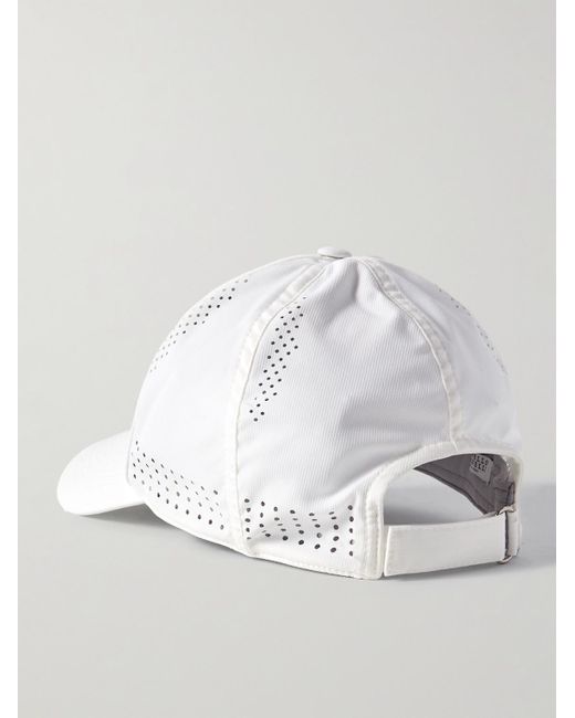 Brunello Cucinelli White Perforated Logo-print Stretch-shell Baseball Cap for men