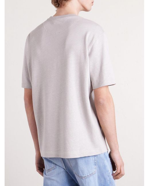 Mr P. White Linen And Organic Cotton-blend T-shirt for men