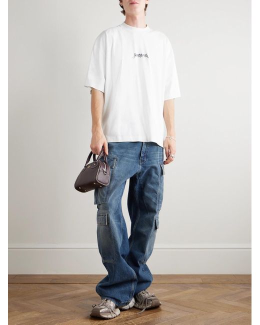 Vetements White Logo-print Cotton-jersey T-shirt for men