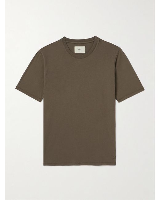 Folk Green Garment-dyed Cotton-jersey T-shirt for men