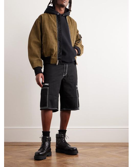 Givenchy Black Straight-leg Denim Shorts for men