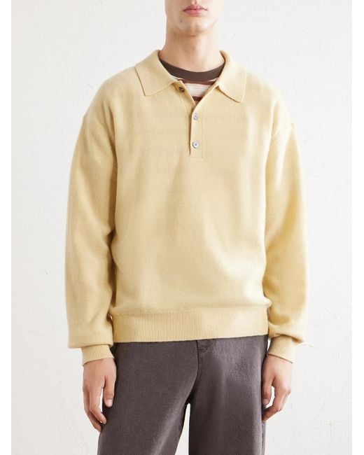 FRAME Natural Wool Polo Sweater for men
