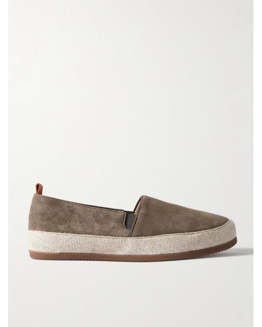 Mulo Espadrilles aus Veloursleder in Natural für Herren
