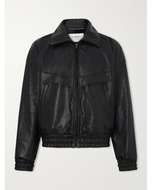 Saint Laurent Black Leather Jacket for men