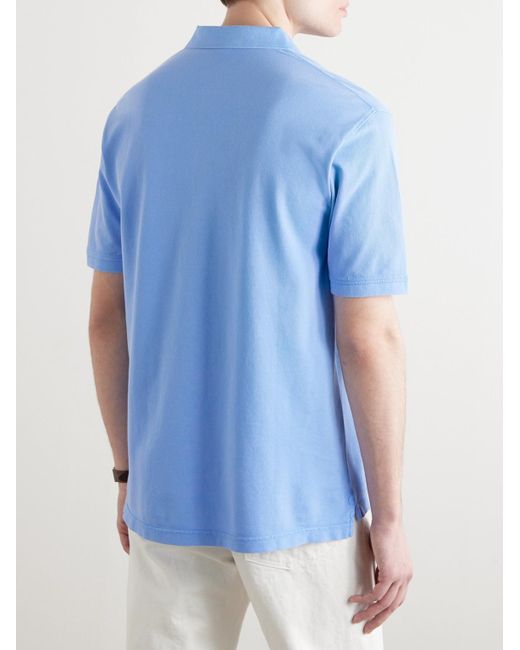 Peter Millar Blue Sunrise Garment-dyed Cotton-piqué Polo Shirt for men