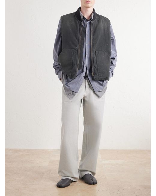 Maison Margiela Black Padded Distressed Denim Vest for men