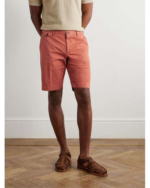Slowear Orange Venezia 1951 Slim-Fit Straight-Leg Cotton-Blend Bermuda Shorts for men