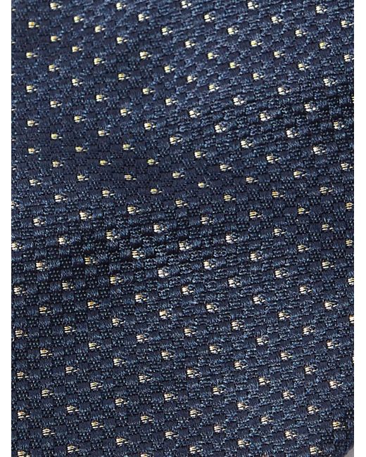 Brioni Blue 8cm Metallic Silk-blend Jacquard Tie for men