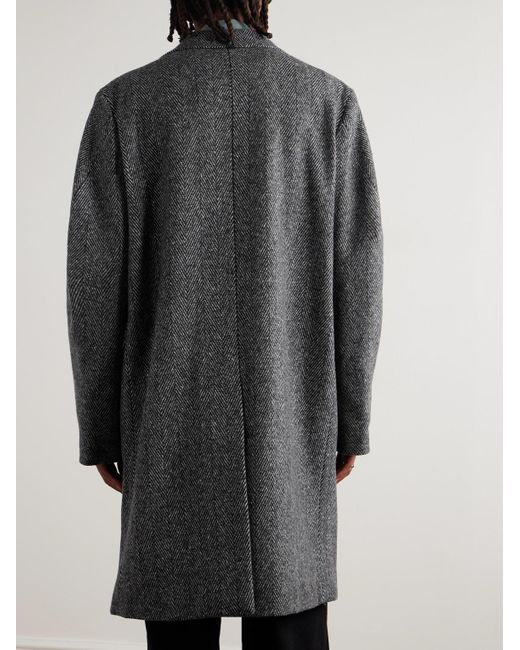 Givenchy Gray Herringbone Wool-blend Coat for men