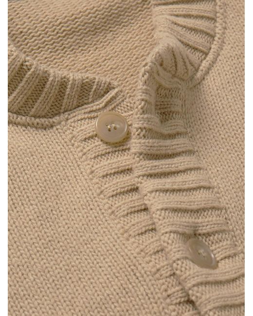 Palm Angels Cardigan aus einer Wollmischung mit Intarsienlogomotiv in Natural für Herren
