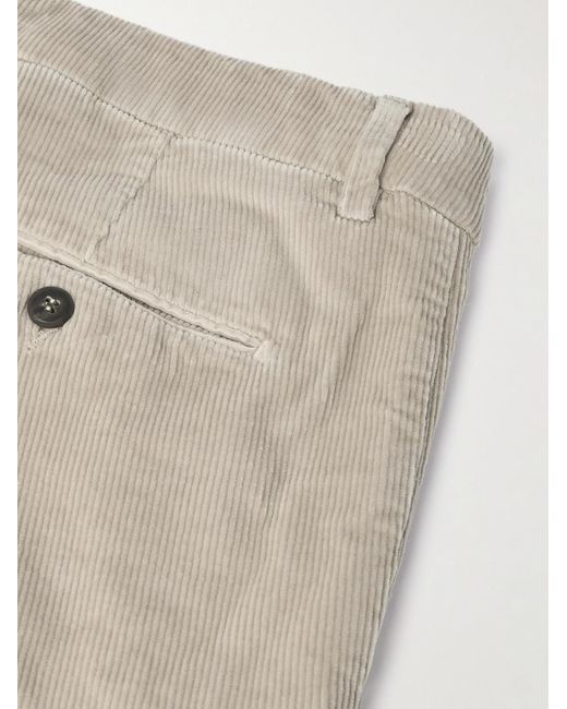 Eleventy Natural Slim-Fit Straight-Leg Stretch Cotton And Modal-Blend Corduroy Trousers for men
