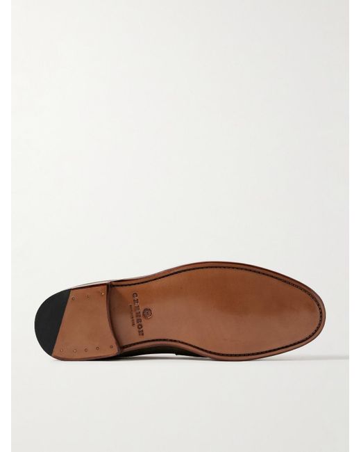 GRENSON Brown Lloyd Suede Penny Loafers for men